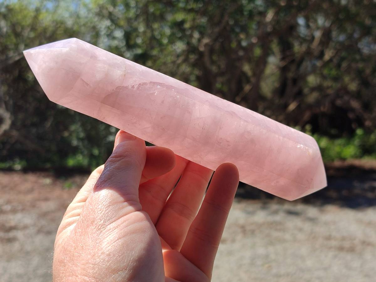 Polished Double Terminated Rose Quartz Crystals x 4 From Ambatondrazaka, Madagascar - Toprock Gemstones and Minerals 
