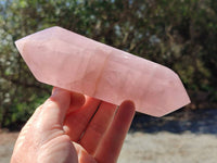 Polished Double Terminated Rose Quartz Crystals x 4 From Ambatondrazaka, Madagascar