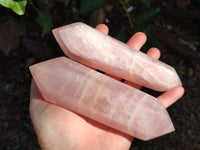 Polished Double Terminated Rose Quartz Crystals x 4 From Ambatondrazaka, Madagascar