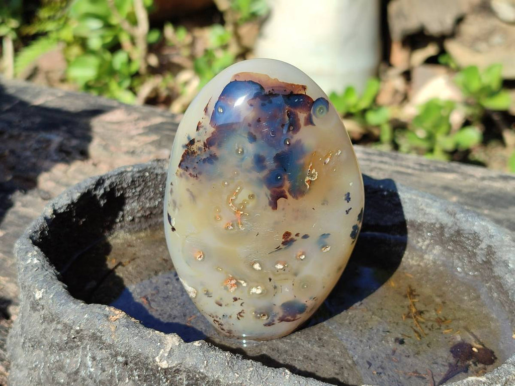 Polished Dendritic Agate Standing Free Forms x 3 From Moralambo, Madagascar - Toprock Gemstones and Minerals 