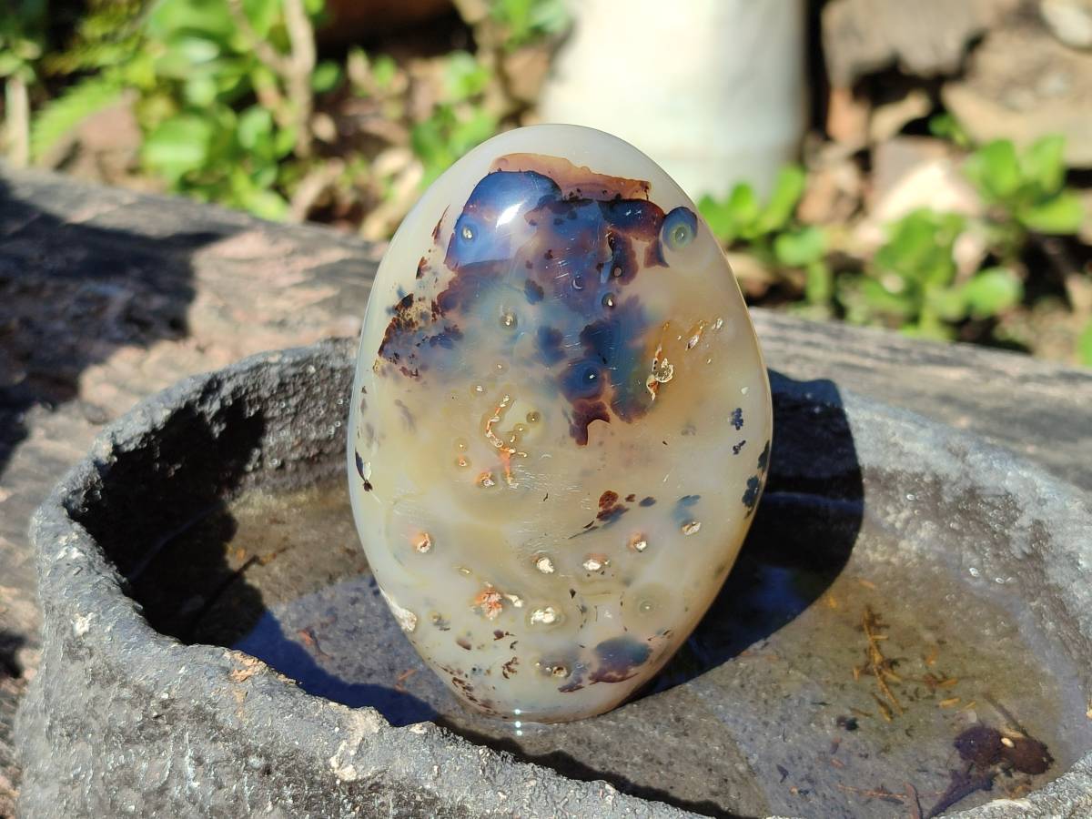 Polished Dendritic Agate Standing Free Forms x 3 From Moralambo, Madagascar - Toprock Gemstones and Minerals 