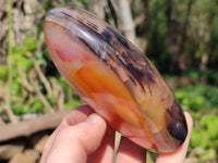 Polished Dendritic Agate Standing Free Forms x 3 From Moralambo, Madagascar