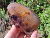 Polished Dendritic Agate Standing Free Forms x 3 From Moralambo, Madagascar
