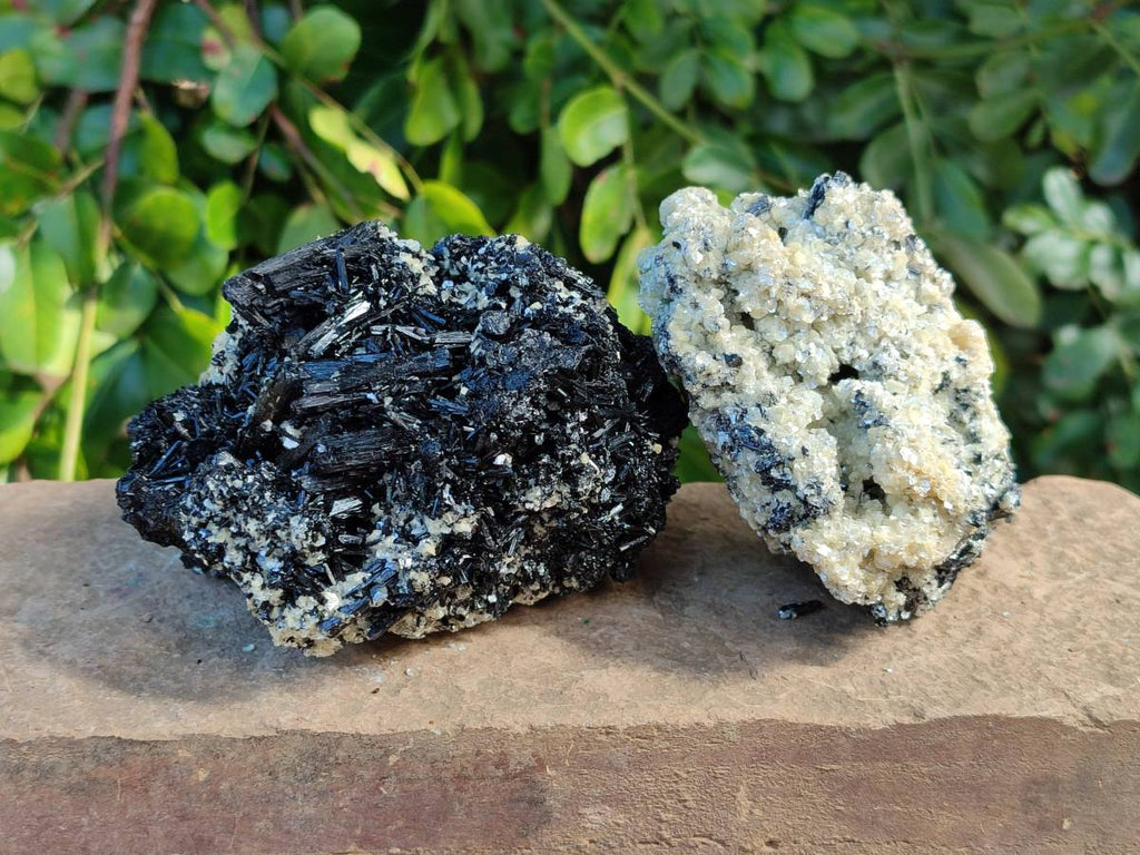 Natural Schorl Black Tourmaline with Mica x 2 From Erongo, Namibia - Toprock Gemstones and Minerals 