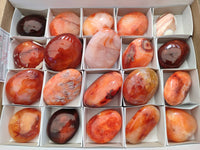 Polished Carnelian Agate Gemstone Galets x 20 From Madagascar