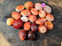 Polished Carnelian Agate Gemstone Galets x 20 From Madagascar