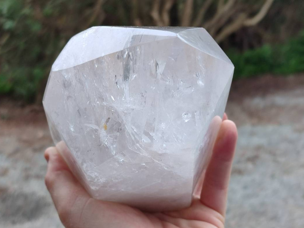 Polished Window Clear Quartz Crystal With Inclusions x 1 From Madagascar - Toprock Gemstones and Minerals 