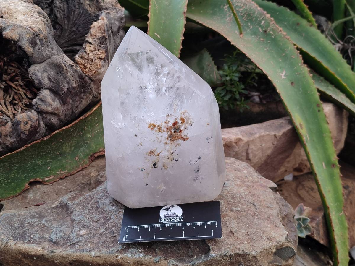 Polished Window Clear Quartz Crystal With Inclusions x 1 From Madagascar - Toprock Gemstones and Minerals 