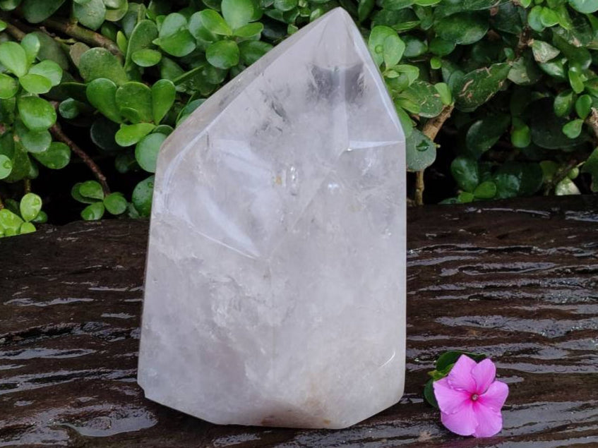 Polished Window Clear Quartz Crystal With Inclusions x 1 From Madagascar - Toprock Gemstones and Minerals 