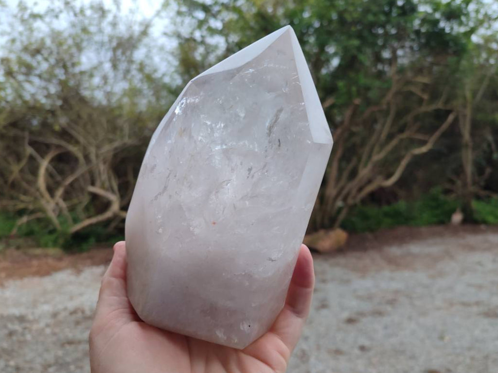Polished Window Clear Quartz Crystal With Inclusions x 1 From Madagascar - Toprock Gemstones and Minerals 