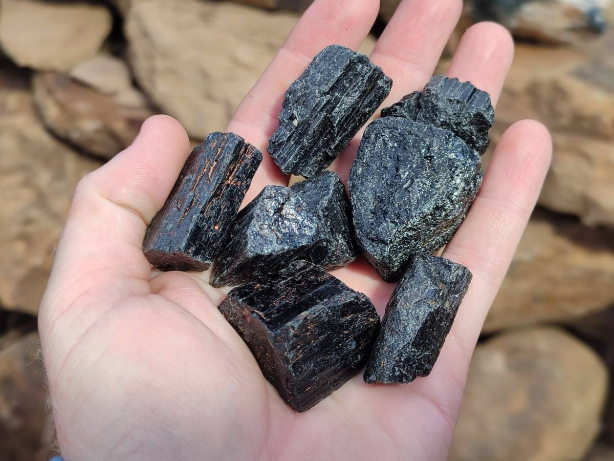 Natural Black Tourmaline Specimens x 2.73 Kg Lot From Zimbabwe - Toprock Gemstones and Minerals 