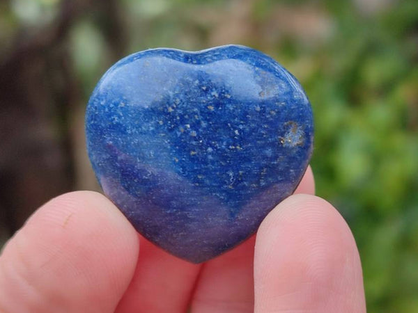Polished Mini Lazulite Hearts x 35 From Madagascar