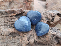 Polished Mini Lazulite Hearts x 35 From Madagascar