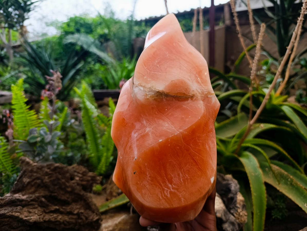 Hand Made Orange Twist Calcite Flame x 1 From Maevantanana, Madagascar - Toprock Gemstones and Minerals 