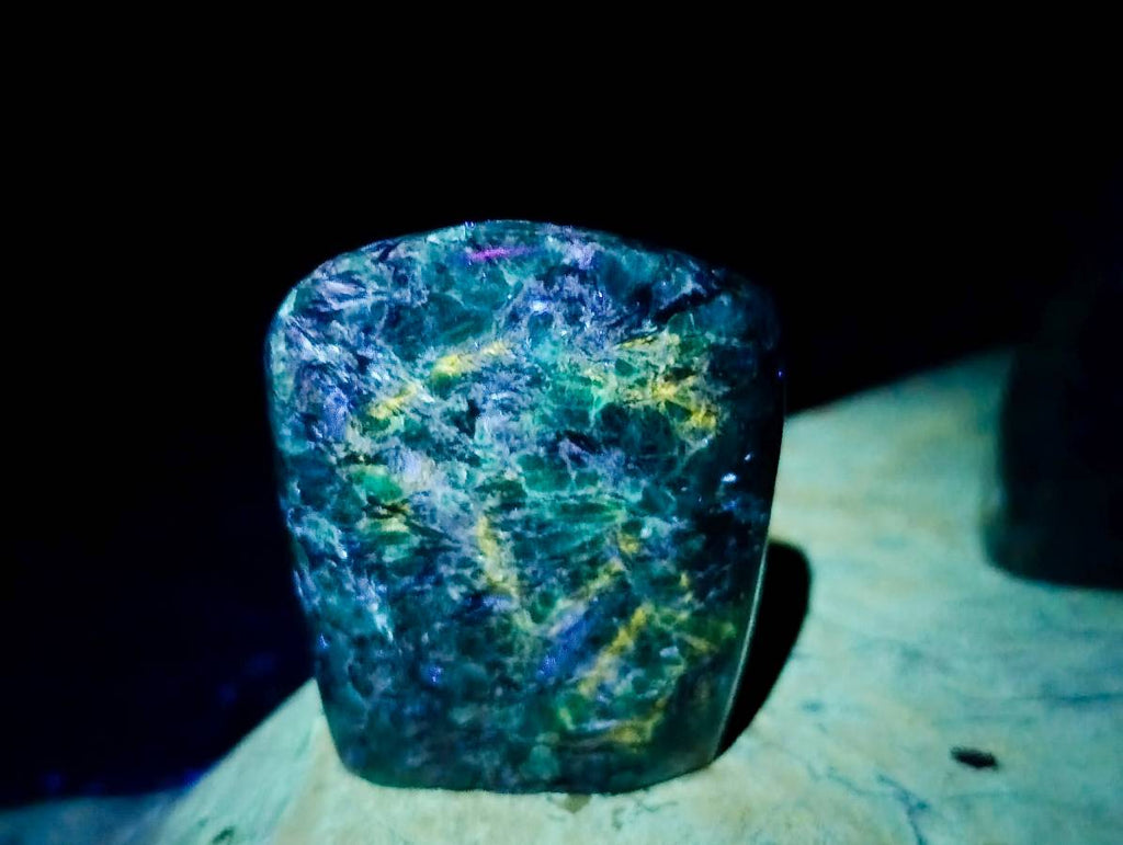 Polished Emerald Mica 'Mutokolite' Standing Free Forms x 4 From Mutoko, Zimbabwe - Toprock Gemstones and Minerals 