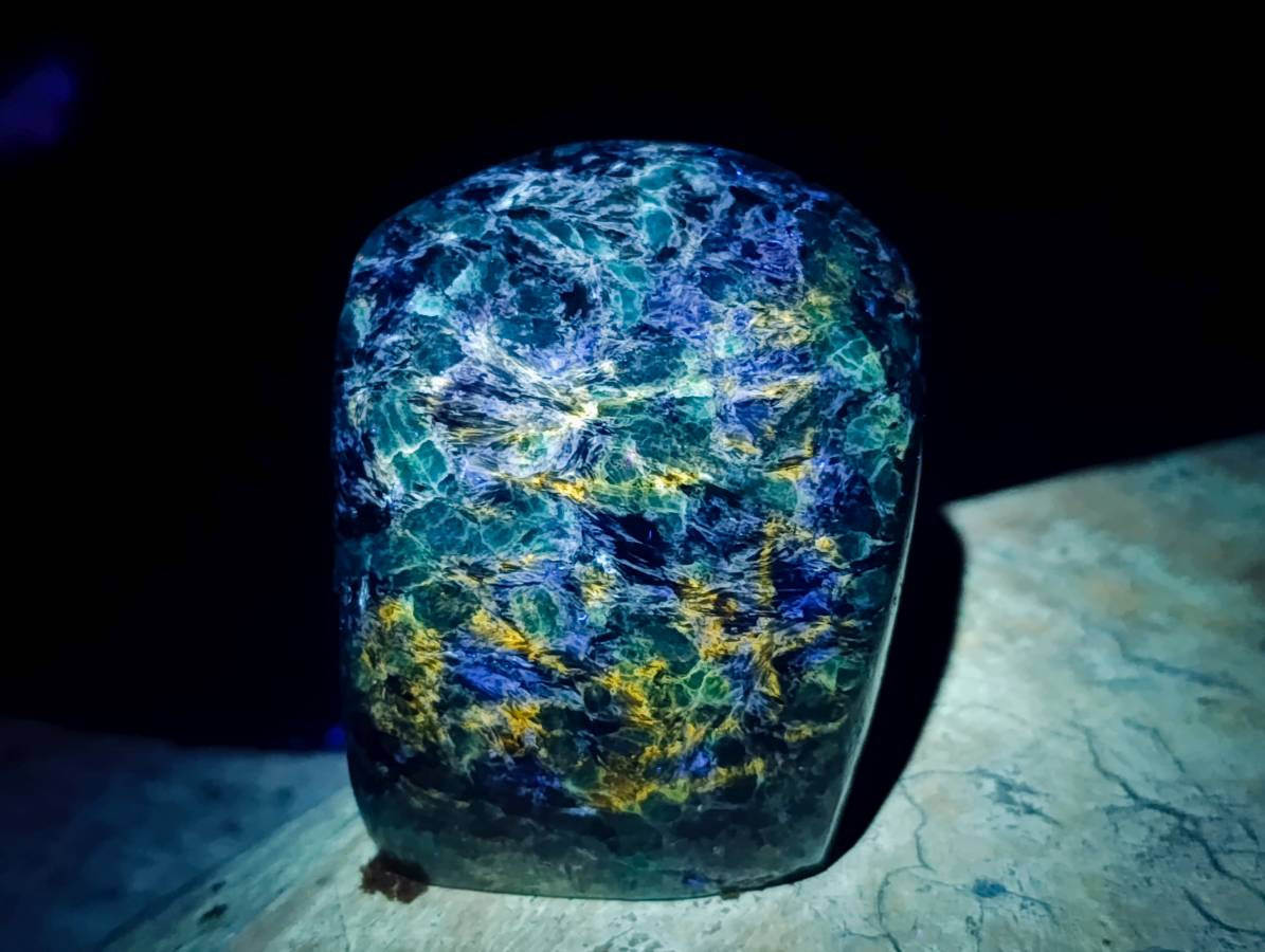 Polished Emerald Mica 'Mutokolite' Standing Free Forms x 4 From Mutoko, Zimbabwe - Toprock Gemstones and Minerals 