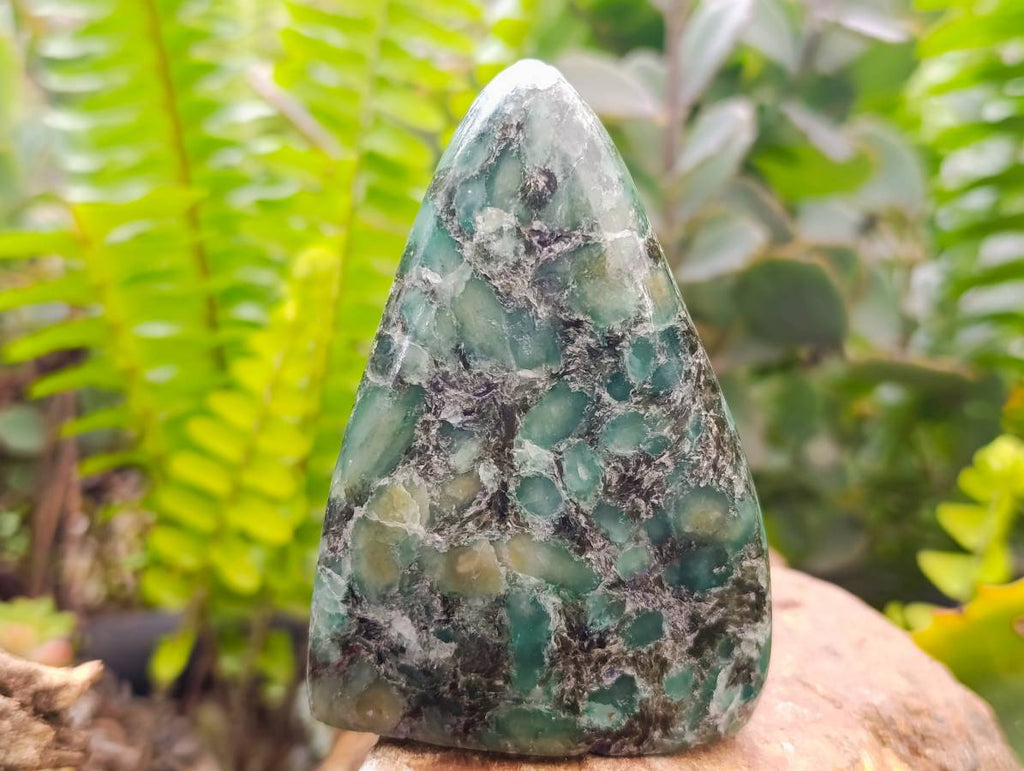 Polished Emerald Mica 'Mutokolite' Standing Free Forms x 4 From Mutoko, Zimbabwe - Toprock Gemstones and Minerals 