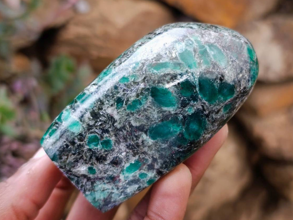 Polished Emerald Mica 'Mutokolite' Standing Free Forms x 4 From Mutoko, Zimbabwe - Toprock Gemstones and Minerals 