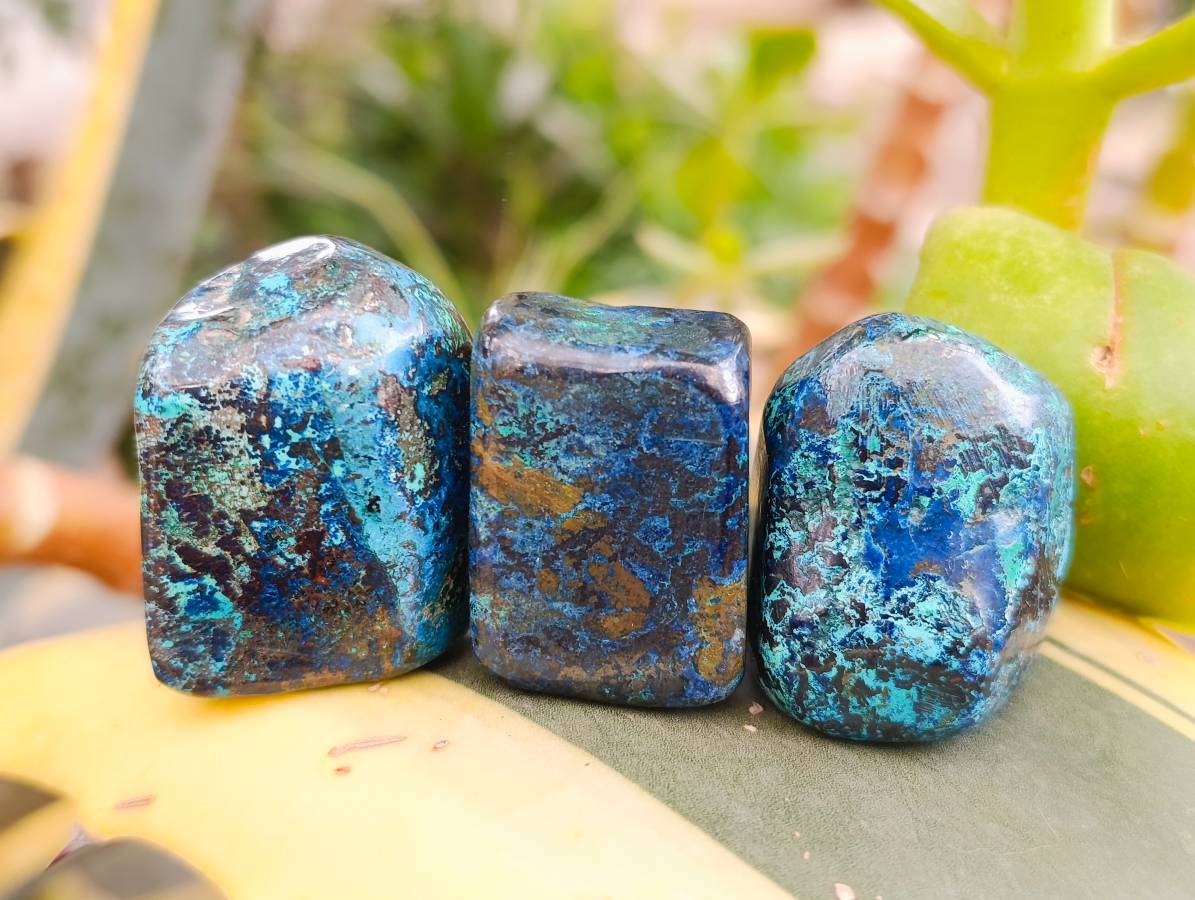 Polished Shattuckite Free Forms x 35 From Congo - Toprock Gemstones and Minerals 