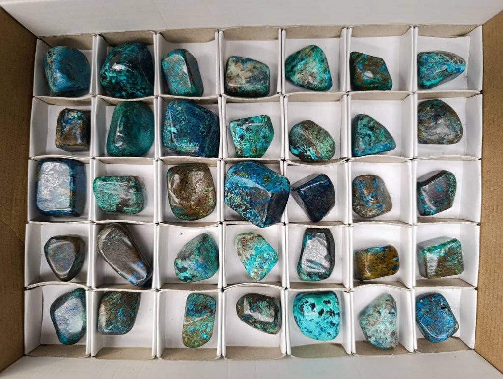 Polished Shattuckite Free Forms x 35 From Congo - Toprock Gemstones and Minerals 