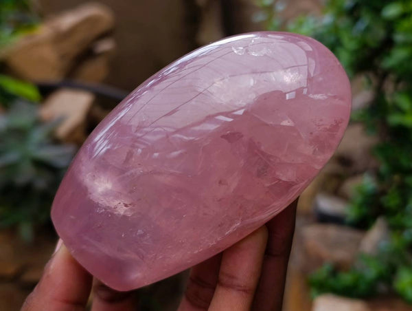 Polished Rose Quartz Standing Free Forms x 4 From Madagascar