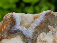 Polished On One Side Blue Lace Agate with Crazy Lace, Slices x 3 From Namibia