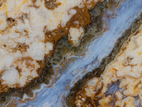 Polished On One Side Blue Lace Agate with Crazy Lace, Slices x 3 From Namibia