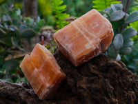 Natural Sunset Orange Calcite Specimens x 12 From Spitzkop, Namibia