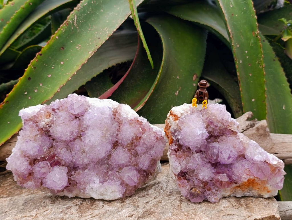 Natural Sunburst Amethyst Spirit Quartz Plates x 2 From Boekenhouthoek, South Africa - Toprock Gemstones and Minerals 