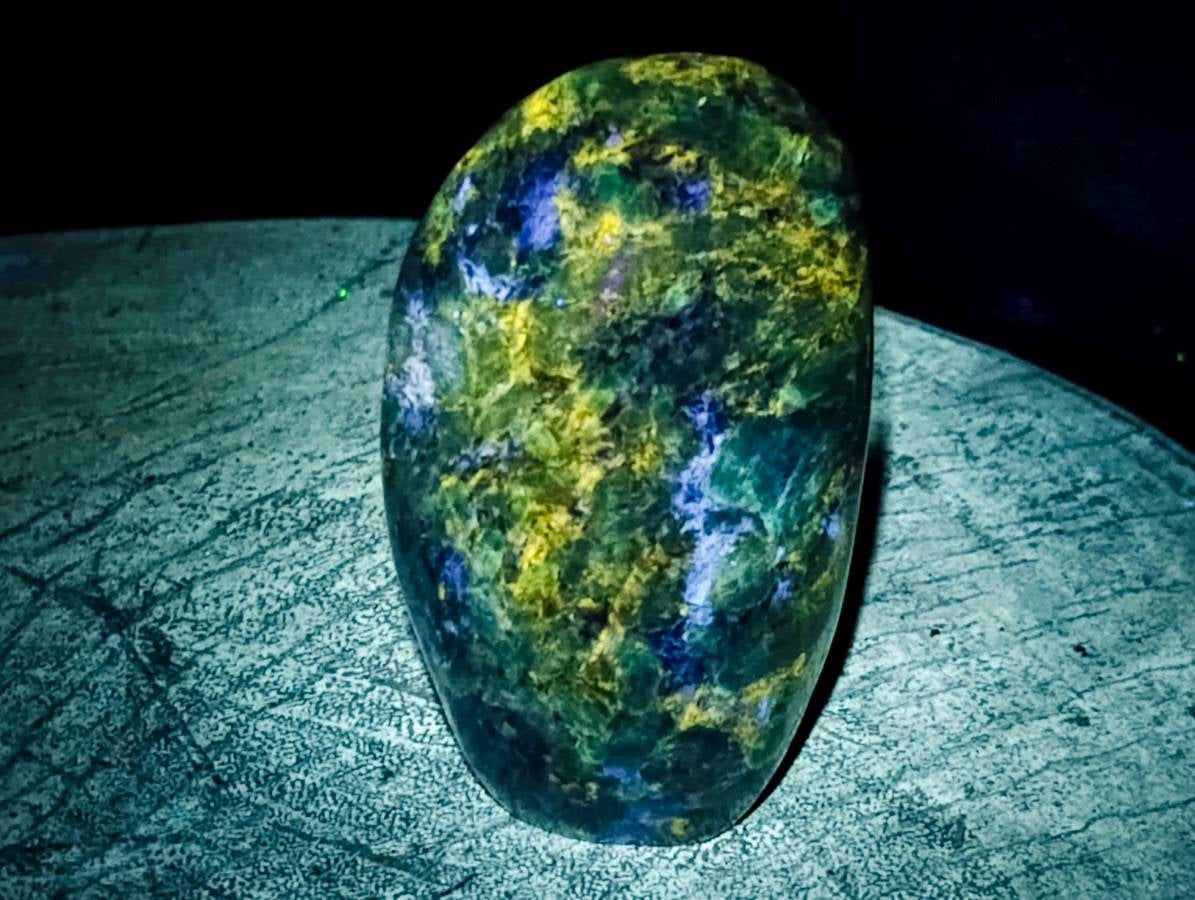 Polished Emerald Mica 'Mutokolite' Standing Free Forms x 4 From Mutoko, Zimbabwe - Toprock Gemstones and Minerals 