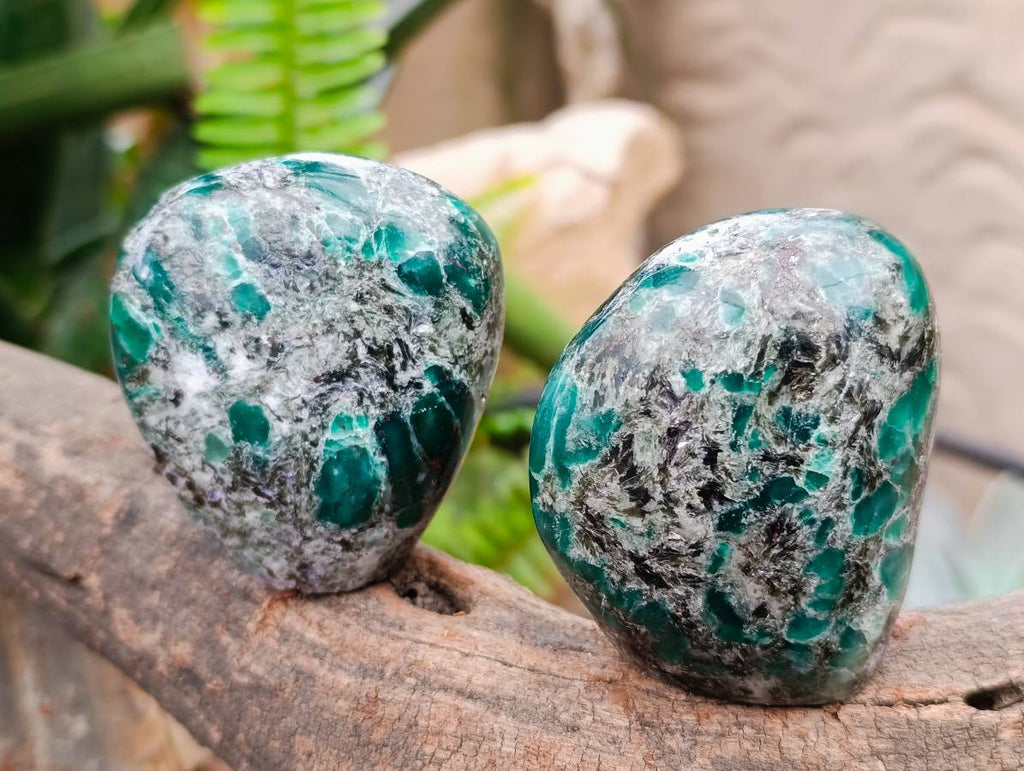 Polished Emerald Mica 'Mutokolite' Standing Free Forms x 4 From Mutoko, Zimbabwe - Toprock Gemstones and Minerals 