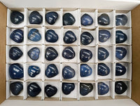 Polished Small Lazulite Hearts x 35 From Madagascar