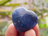 Polished Small Lazulite Hearts x 35 From Madagascar