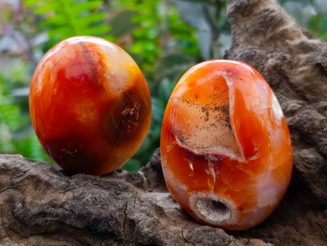 Polished Carnelian Agate Gemstone Galets x 20 From Madagascar - Toprock Gemstones and Minerals 