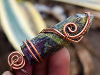 Hand Made Bastite Copper Wire Wrapped Stone Pendants - Sold Per Piece - From South Africa