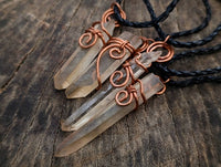 Hand Made Smokey Quartz Copper Wire Wrapped Stone Pendants - Sold Per Piece - From South Africa