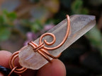 Hand Made Smokey Quartz Copper Wire Wrapped Stone Pendants - Sold Per Piece - From South Africa - Toprock Gemstones and Minerals 