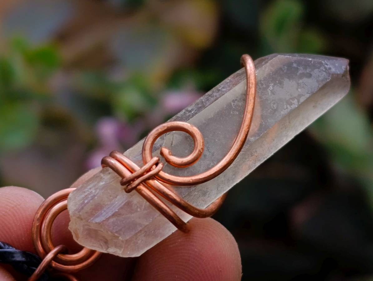 Hand Made Smokey Quartz Copper Wire Wrapped Stone Pendants - Sold Per Piece - From South Africa - Toprock Gemstones and Minerals 