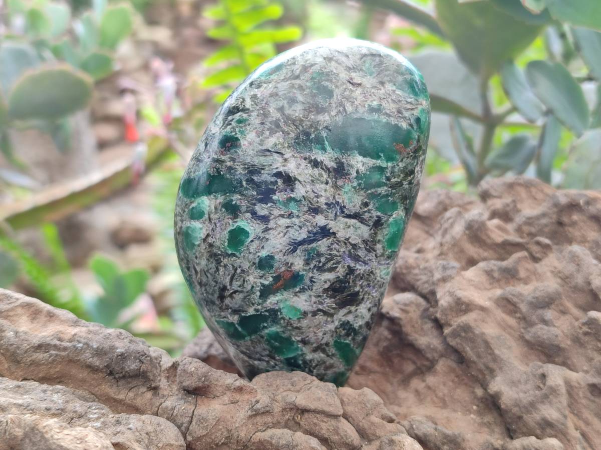 Polished Emerald Mica 'Mutokolite' Standing Free Forms x 4 From Mutoko, Zimbabwe - Toprock Gemstones and Minerals 