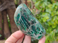 Polished Emerald Mica 'Mutokolite' Standing Free Forms x 4 From Mutoko, Zimbabwe
