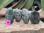 Polished Emerald Mica 'Mutokolite' Standing Free Forms x 4 From Mutoko, Zimbabwe - Toprock Gemstones and Minerals 