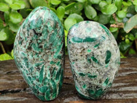 Polished Emerald Mica 'Mutokolite' Standing Free Forms x 4 From Mutoko, Zimbabwe