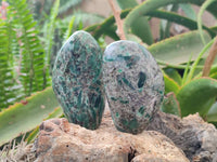 Polished Emerald Mica 'Mutokolite' Standing Free Forms x 4 From Mutoko, Zimbabwe