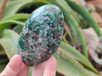 Polished Emerald Mica 'Mutokolite' Standing Free Forms x 4 From Mutoko, Zimbabwe