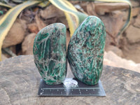 Polished Emerald Mica 'Mutokolite' Standing Free Forms x 4 From Mutoko, Zimbabwe