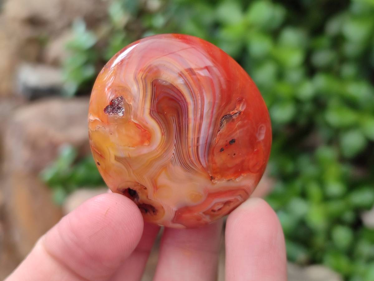 Polished Carnelian Agate Gemstone Galets x 20 From Madagascar - Toprock Gemstones and Minerals 