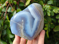 Polished Blue Lace Agate Standing Free Form x 1 From Nsanje, Malawi