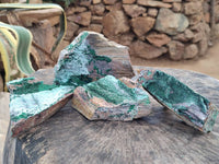 Natural Drusy Coated Chrysocolla And Malachite Specimens x 4 From Lupoto, Congo