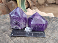 Polished Chevron Amethyst Crystals x 6 From Zambia