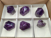 Polished Chevron Amethyst Crystals x 6 From Zambia